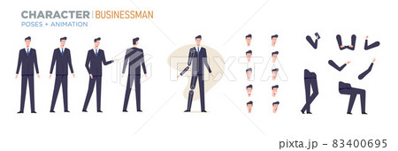 businessman character for animation. Creation set businessman character for animation. Creation set 83400695