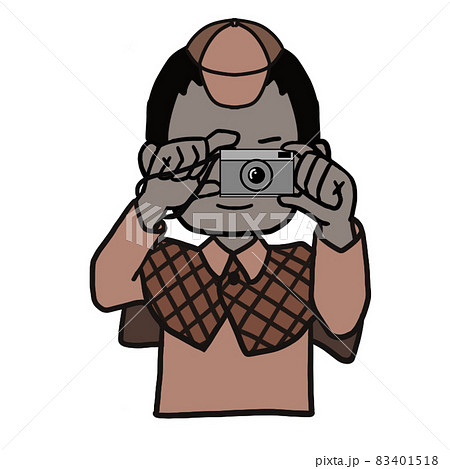 カメラを構える中年の探偵(男2) カメラを構える中年の探偵(男2) 83401518