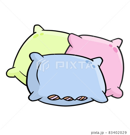 Set of Pillows. Large and Small Object. Cartoon Flat Illustration