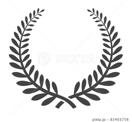 Prize wreath. Laurel drawing simple ornate wreaths frame 83403756