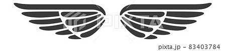 Black angel wings abstract badge element vector illustration 83403784