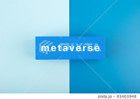 Metaverse modern minimal concept in monochromatic light and dark blue color 83403948