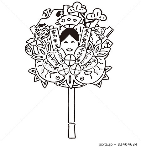 縁起物の華やかな熊手 83404634