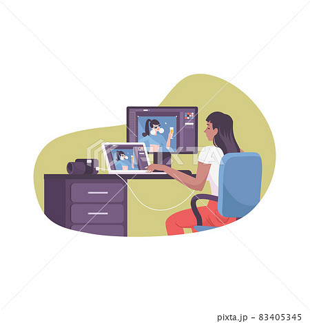 Processing Photos Flat Composition 83405345