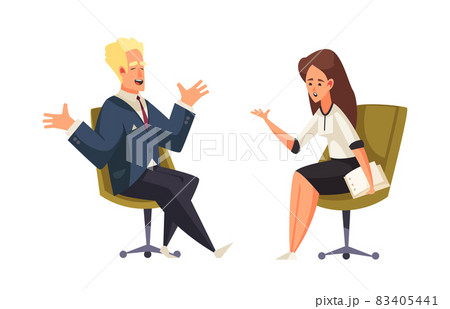 Political Interview Doodle Composition 83405441