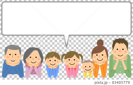 家族　三世代　ふきだし 83405779