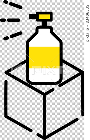 Icon 03 (Spray, virus prevention, disinfectant, disinfectant, spray, yellow icon) 83406335