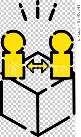 Icon 03 (social distance virus prevention measures yellow icon) Icon 03 (social distance virus prevention measures yellow icon) 83406341