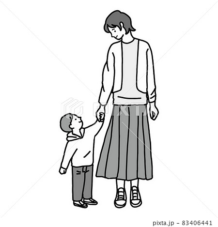 mother holding childs hand