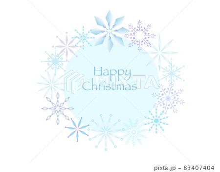 結晶イラストのクリスマスリース 83407404