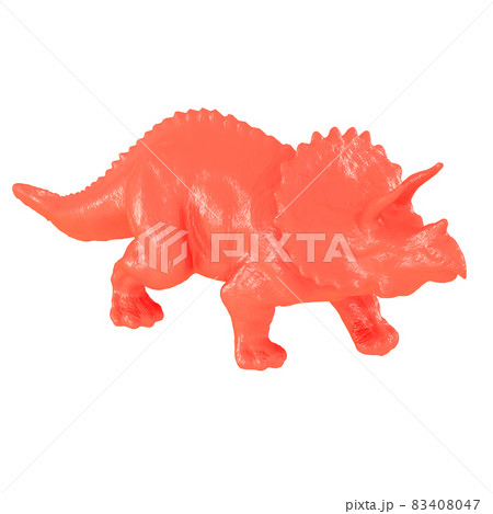 Plastic Red Triceratops Dinosaur Toy On のイラスト素材