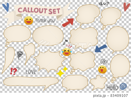 Balloon, with frame, left.吹き出し,フレームあり,左向き 83409107