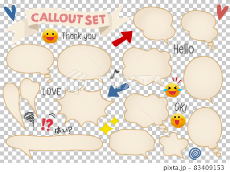 Balloon, with frame, right,吹き出し,フレームあり,右向き 83409153