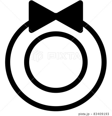 シンプルなクリスマスリースのアイコン 線画 のイラスト素材