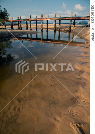 Concrete bridge used as a footpath and transportation on the beach on Koh Phayam in Southern of Thailand. Concrete bridge used as a footpath and transportation on the beach on Koh Phayam in Southern of Thailand. 83409780