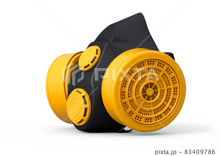 Respirator for professional use or gas mask on white background 83409786