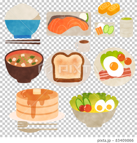 朝食セット イラスト 83409866