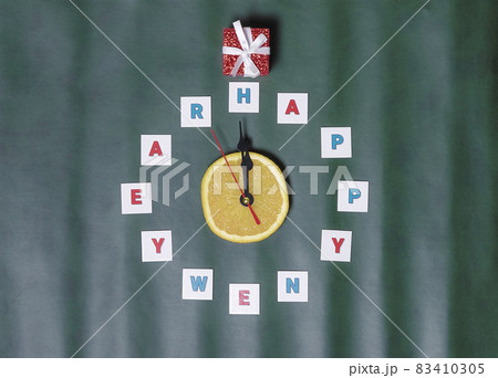 New Year card. Happy New Year. Congratulatory New Year's layout composition. Festive New Year mood New Year card. Happy New Year. Congratulatory New Year's layout composition. Festive New Year mood 83410305