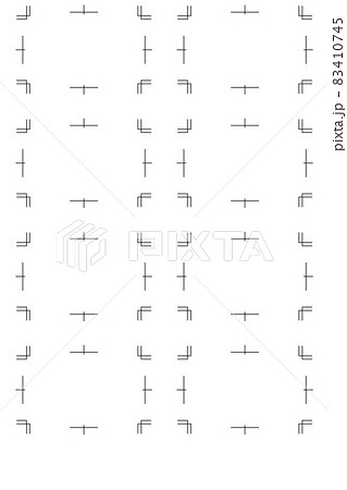 トンボのイラスト。印刷時の断裁位置を示すトリムマーク 。 トンボのイラスト。印刷時の断裁位置を示すトリムマーク 。 83410745