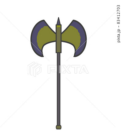 斧 戦斧 ダーク 緑のイラスト素材