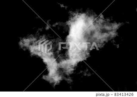 Cloud isolated on a black background for making texture brushes monochrome image Cloud isolated on a black background for making texture brushes monochrome image 83413426