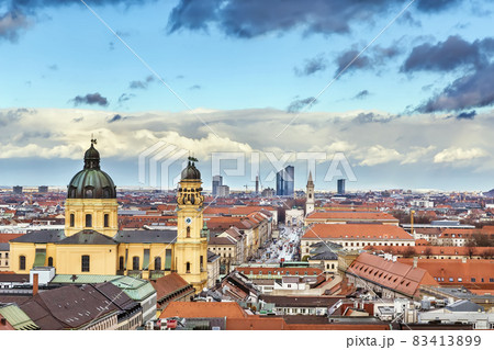 Aerial view of Munich, Germany 83413899