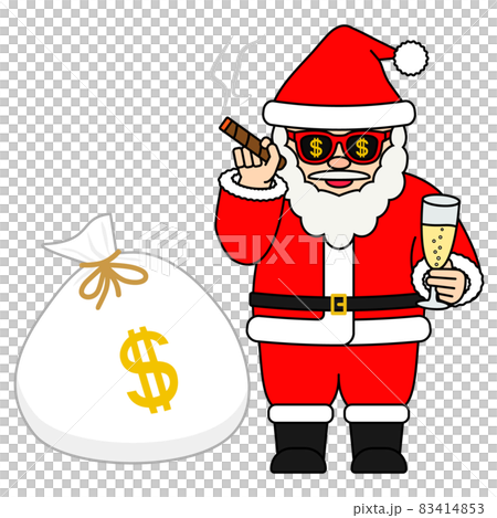 聖誕老人戴著美元標記的眼鏡 83414853