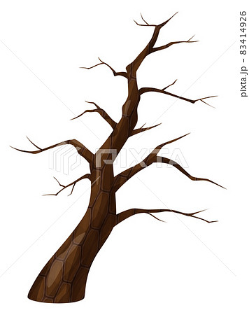 枯れた松の木のイラストのイラスト素材