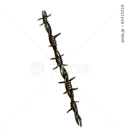 Barbed wire from a splash of watercolor, colored drawing, realistic Barbed wire from a splash of watercolor, colored drawing, realistic 83415019