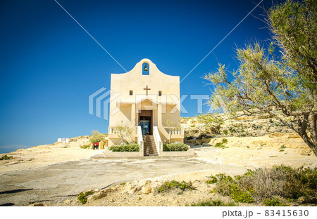 Small catholic church near Azure Window, Gozo Island, Malta Small catholic church near Azure Window, Gozo Island, Malta 83415630