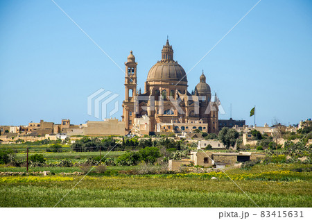 Rotunda St. John Baptist Church in town village, Gozo island, Malta Rotunda St. John Baptist Church in town village, Gozo island, Malta 83415631