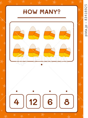 How many Candy, game for children. Vector illustration, printable worksheet 83416925