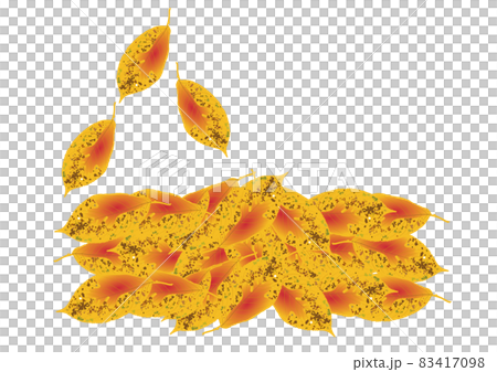 「紅葉した落ち葉」と「舞い落ちる葉」赤 83417098