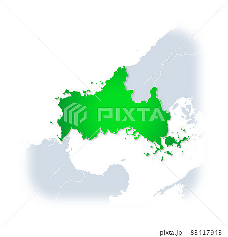 山口県地図のイラスト素材