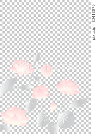 淡い色合いの蓮の花の文字なしポストカード 83418079
