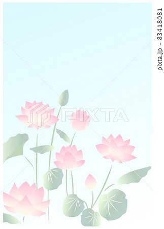 淡い色合いの蓮の花の文字なしポストカード 83418081