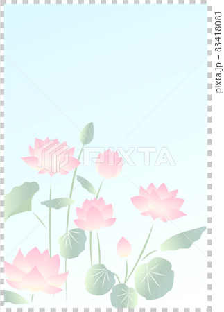 淡い色合いの蓮の花の文字なしポストカード 83418081