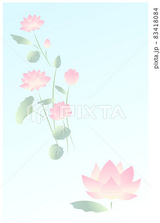 淡い色合いの蓮の花の文字なしポストカード 83418084
