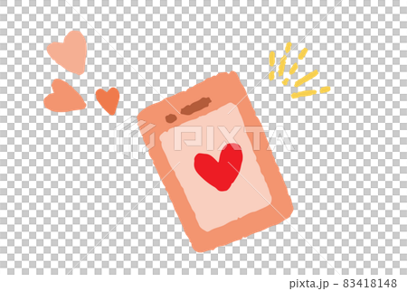 ハートマークとスマートフォンのイラストのイラスト素材