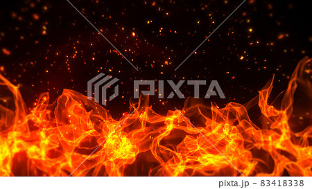 CGの炎と火の粉と火花 83418338