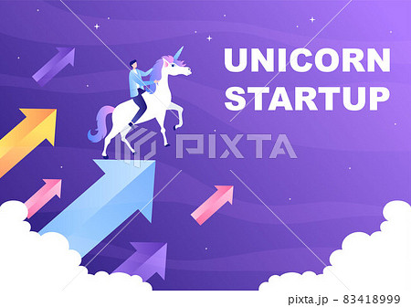 Unicorn Business Startup Symbol Vector Illustration. Businessman of Development Process, Innovation Product, and Creative Idea See the Goal to be Successful Unicorn Business Startup Symbol Vector Illustration. Businessman of Development Process, Innovation Product, and Creative Idea See the Goal to be Successful 83418999