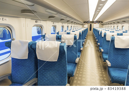 新幹線　車内　座席　東海道新幹線　シート　 のぞみ　自由席 83419388