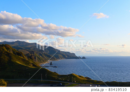 北海道積丹半島 神威岬から岩内方面を望む 日本海&夕景&快晴&R229 北海道積丹半島 神威岬から岩内方面を望む 日本海&夕景&快晴&R229 83419510
