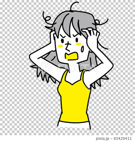 髪の毛の痛みに悩んでいる女性 髪の毛の痛みに悩んでいる女性 83420411