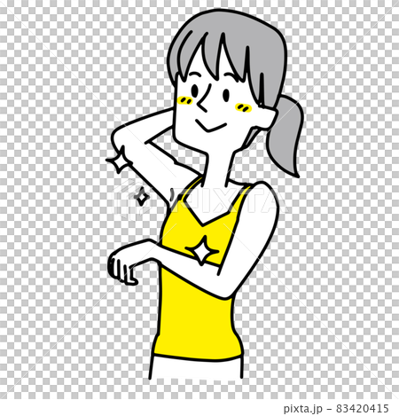 一個女人看著她美麗的腋窩 83420415