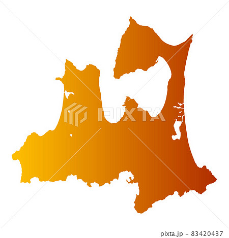 青森県地図 83420437