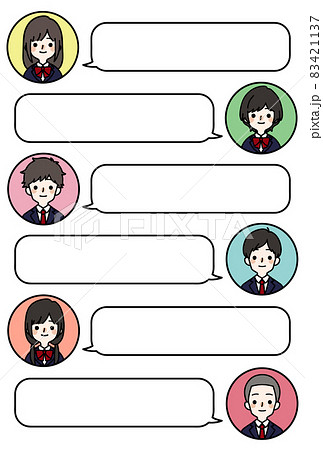 人物アイコンセット_学生_吹き出し 83421137