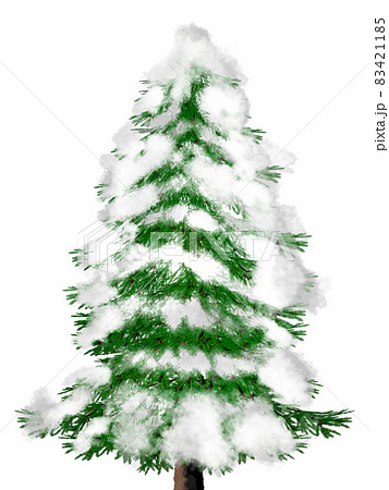 Snow Covered Fir Tree Stock Illustration