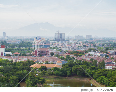 Panorama of the city of Jakarta against the backdrop of the Mountains. 83422020