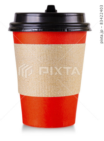 red paper cofe cup isolated on white background red paper cofe cup isolated on white background 83422403